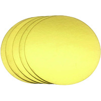 LEAWALL Cake Board 10 INCH Round MDF 5 Picecs-Piece MDF Round Cake Circle Base, 10 Inches Diameter, Gold,