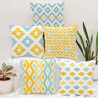 STITCHNEST Parent Cushion Cover (Multi, 18 inch x 18 inch with filler)