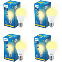 PHILIPS 3-watt LED Bulb | AceSaver LED Bulb | Base: E27 Light Bulb for Home | Warm White, Pack of 4