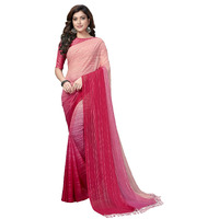 Pratham Blue Womens Silk Saree With Blouse Piece (PB-230_Pink and Peach)