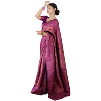 Yashika Womens Trendy Banarasi Kanjivaram Art Silk Purple Color Saree with Blouse Material(TANNU PURPLE)