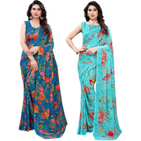 Satrani Womens Polyester Saree (1955ST350_1850ST176 Blue)