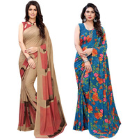 Satrani Womens Polyester Saree (1850ST172_1850ST178_Light Green||Pink)