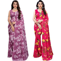 Satrani Womens Polyester Saree (2024ST566_1955ST348_Purple||Red)