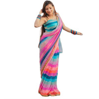 Florely Womens Bhagalpuri (Georgette-Saree_New Blue)