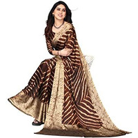 Bee M Pee Designer Chiffon (Fancy Party Stylish Saree for Women_Brown)