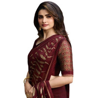 Flosive Womens Kanjivaram Silk Saree With Handloom Weaving Work With Blouse (MAROON)