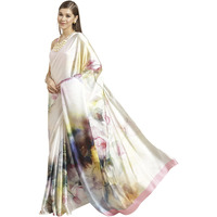 Womanista Womens Satin Saree (TI2636_Multicolored)