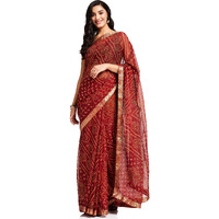 Satrani Womens Chiffon Saree with Blouse Piece (1471ST132_Maroon_One Size)