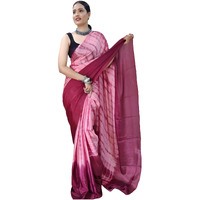 Sidhidata Womens Chinon Prizma Printed Ready To Wear one Minute Saree With Unstitched Blouse Piece (Prizma Maroon_Maroon_Free Size)
