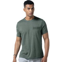 DAMENSCH Regular Fit Half Sleeve Premium Cotton Blend Solid Patch Pocket Lightweight Durable Casual Wear Lounge Wear Elemental Tshirt with Pocket for Men-Fusion Teal-XXL