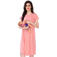 AV2 Womens Cotton Floral Knee Length Nighty (3076BXL_Peach_XL)