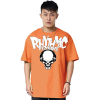 Veirdo Pure Cotton Half Sleeve Round Neck Oversized Fit Graphic Print Muskmelon T-Shirt Men/Boys (OS_V_RHYTMIC_AC_M) (Available in from S to 2XL)