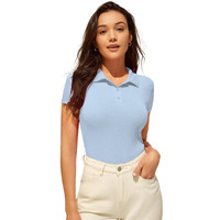 Sugathari Womens & Girls Sky Blue Short Sleeve Top for Women Tops T-Shirts for Girls (TOP 44 Sky Blue L)