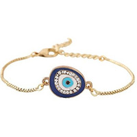 Estele Gold Plated Designer Evil Eye Rakhi Bracelet With Austrian Crystals For Men & Women