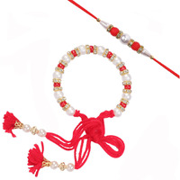 Riddhika Ventures Traditional Ram Rakhi (Set of 2), God Shravan Pooja Kit Along with Shravan Pooja Wall Sticker (Set of 2), Roli, Chawal and Greeting Card (K16V1)