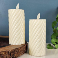 SATYAM KRAFT 2 Pcs Flameless and Smokeless Decorative Plastic Candles Led Tea Light Candle Perfect for Gifting,Home Decor, Ganpati mandap Decor, Room,Rakhi (Yellow)(11 cm Height)(Pack of 2)(Model 2)