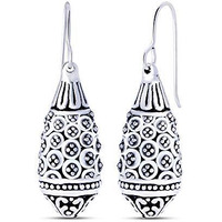 Charmsy Womens 925 Sterling-Silver BIS Hallmarked Jewelry Light-Weight Antique Filigree Drop Dangle Earrings | Rakhi Gift for Sister