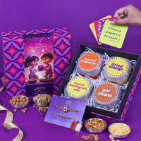 Healthy Treat Rakhi Bliss Gift Hamper Combo for Brother with Rakhi | Healthy Snacks, Rakhi Cards, Roli Chawal, Rakhi Pack of 2 | Raksha Bandhan Gift Box Set | Premium Gift Hamper
