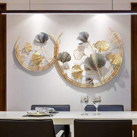 RIZIK STORE Metal Abstract Figures Wall Sculpture For Home Decor, Living Room & Bedroom (Double Moon) (44X27 Inches)
