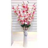 ARTSY Artificial Flowers for Decoration, Home Decor, Cherry Blossom Flower Bunch for vase, gift, artificial plant, Office Decor, without vase,babypink multi, 55 cm height, 1 Piece