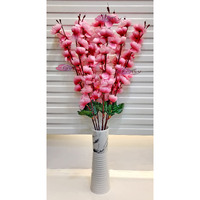 ARTSY Artificial Flowers for Decoration Cherry Blossom Flower Bunch for vase, Home Decor, Office decor, artificial plant, gift, craft, without vase, Babypink, 1 Piece, 55 cm height