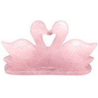 GOLDEN QUARTZ - THE CRYSTAL HUB - Handcrafted from Natural Crystal Stone Ganpati, Shiv Face, Horse, Parrot, Cockatoo, Unicorn, Owl Fish Eagle Snake Dog (Rose Quartz Swan 70-100)