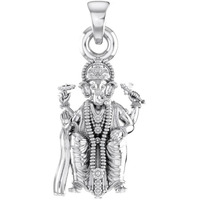 Akshat Sapphire Sterling Silver (92.5% purity) God Ganesh Pendant for Men & Women Pure Silver Lord Ganapathy Locket for Good Health & Wealth