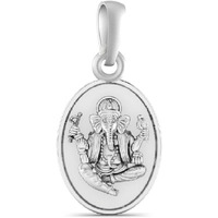 Akshat Sapphire Sterling Silver (92.5% purity) God Ganesh Pendant for Men & Women Pure Silver Lord Ganapathy Locket for Good Health & Wealth