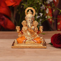 Collectible India Ceramic Lord Ganesh Idol, 3.5 x 3 x 2 Inches, Multicolour (Model Number: GMAS219)