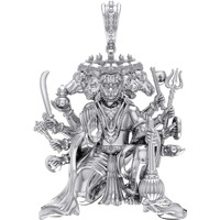 Akshat Sapphire Sterling Silver (92.5% purity) God Panchmukhi Hanuman Pendant for Men & Women Pure Silver Lord Panchmukhi Hanuman (Big Size) Locket for Good Health & Wealth