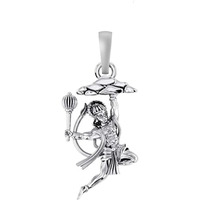 Akshat Sapphire Sterling Silver (92.5% purity) God Hanuman Pendant for Men & Women Pure Silver Lord Bajrang Bali Locket for Good Health & Wealth