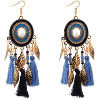 Yellow Chimes Tassel Earrings for Women Multicolor Enamel Beads Fabric Long Tassel Earring for Women And Grils