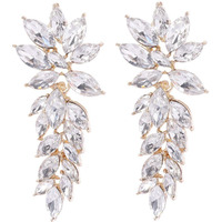 YouBella Fashion Jewellery Earings Drop and Dangler Ear rings Crystal Earrings for Girls and Women (White)