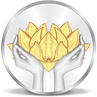 ACPL Precious Moments Colour Lotus 20 Grams Silver Coin 999 Pure Bis Hallmarked With Gift Box