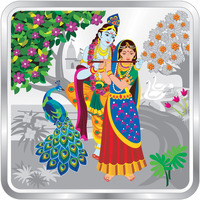ACPL Precious Moments Bis Hallmarked Radha Krishna Square Silver Coin 20 Gm 999 Purity