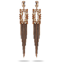 YouBella Jewellery Earings Crystal Tassel Handmade Earrings for Girls and Women (Brown)