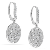 LeCalla 925 Sterling Silver BIS Hallmarked Floral Drop Dangle Leverback Earrings for Women and Girls