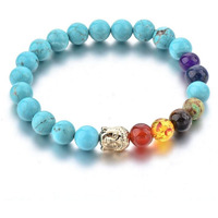 Hot And Bold Orignal 7 Chakra Reiki Feng Shui Healing Gem Stone Beads Crystals Charged Bracelet. For Unisex Adult