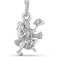 Akshat Sapphire Sterling Silver (92.5% purity) God Hanuman Pendant for Men & Women Pure Silver Lord Bajrang Bali Locket for Good Health & Wealth