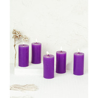 AuraDecor Set of 5 Fragrance Pillar Candle || Long Burning || Aroma Candle || Gift Set || Candle Pillar Set (Lavender)