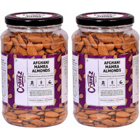 cravez Natural Afghani Almonds Mamra -Dried, 1Kg - Super Saver Box - Pack Of 2 (Grade A ++ Nuts,Rich In Oil) Natural Source Of Vitamins,Magnesium & Protien|Packed In Reusable Jar