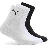 Puma Unisex-Adult Cotton Ess Quarter Regular Socks 3P, Black-White-Griffin, 37/40 (68569501)