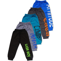 T2F Boy's Loose Fit Track Pants(Pack of 5)(T2F-BYS-TRK-S14-56_Multicolored_5-6 Years)