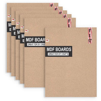 Variety Canvas 6 Piece A4 Size MDF Boards for Art and Craft, Wood MDF Sheets for Craft Work, DIY MDF Cutouts (MDF -Square 9 x 12-6PC)