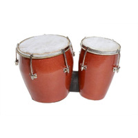 SAI MUSICAL Bango Wooden Drum Set for Kids and Adults (Brown)