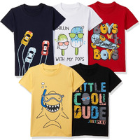 T2F Boy's Solid Regular Fit T-Shirt (10_Multicolor 2 5 6 Years)