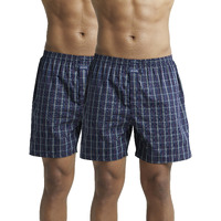 Jockey 1222 Men's Super Combed Mercerized Cotton Woven Checkered Boxer Shorts with Back Pocket (Pack of 2_Colors & Prints May Vary)_Dark Assorted_L
