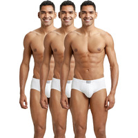 Jockey Men's Super Combed Cotton Poco Briefs with Durable Concealed Waistband (Pack of 3) 8035_White_XL
