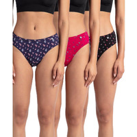 Jockey Women's Cotton Bikini (Pack of 3) (1410_Dark Prints_XL_Assorted_XL)